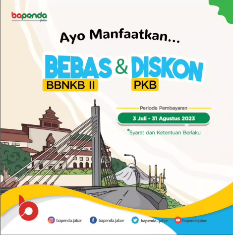 Bebas Biaya BBNKB II & DISKON Pajak Kendaraan Bermotor